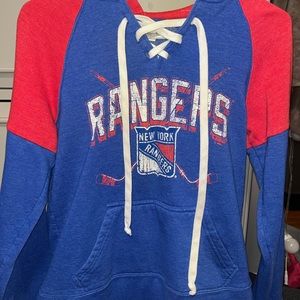 NY Rangers hockey laced sweatshirt.